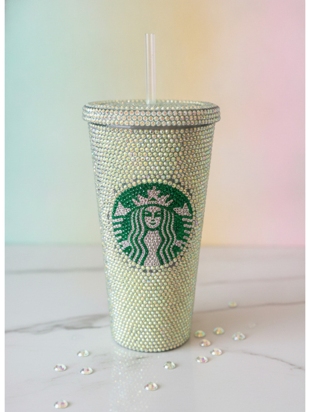 Starbucks Rhinestone Studded Tumbler with Straw